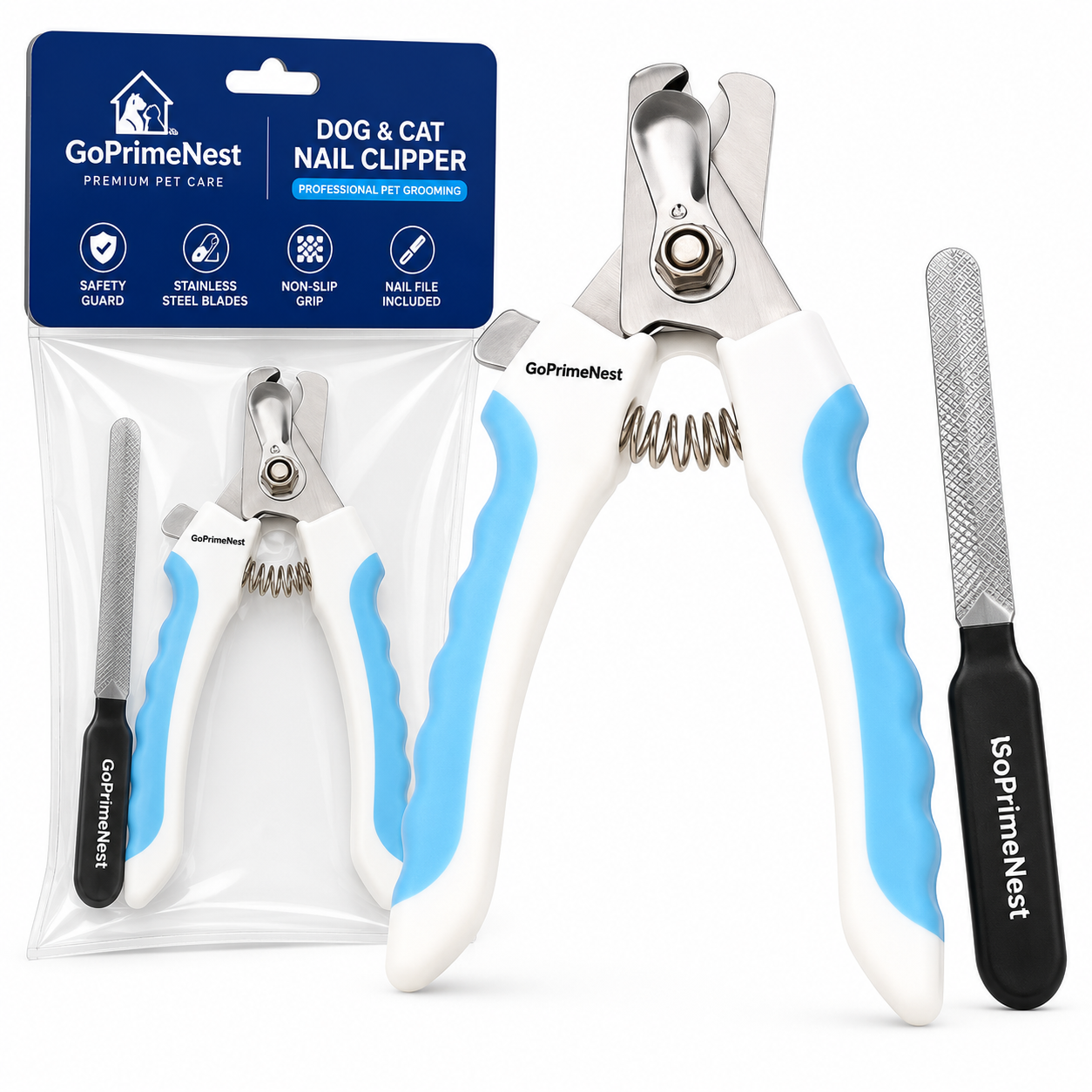 GoPrimeNest® Dog & Cat Nail Clipper with Stainless Steel Blades