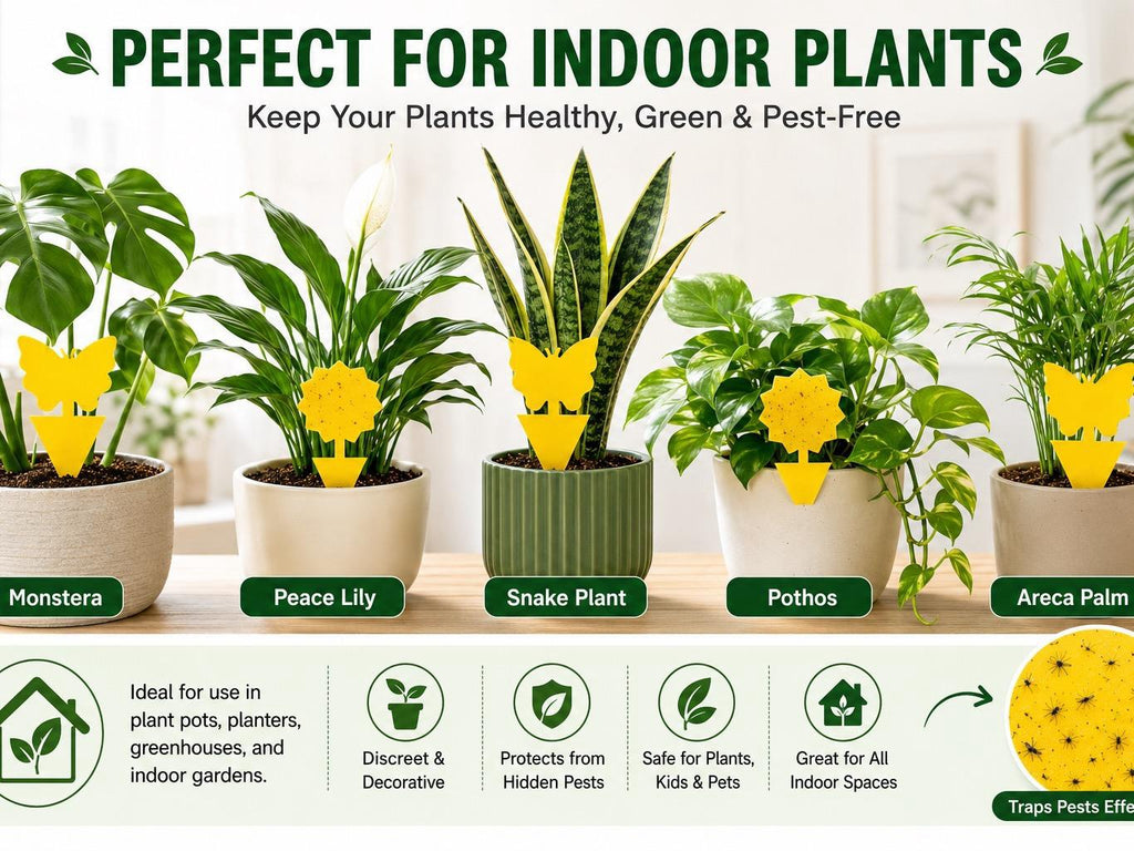 GoPrimeNest Butterfly Sticky Traps - 30 PCS Yellow Non-Toxic Strong Adhesive Bug Traps for Indoor Plants, Fungus Gnats, Fruit Flies, Aphids with Fragrance Scent (Home Care Supplies)
