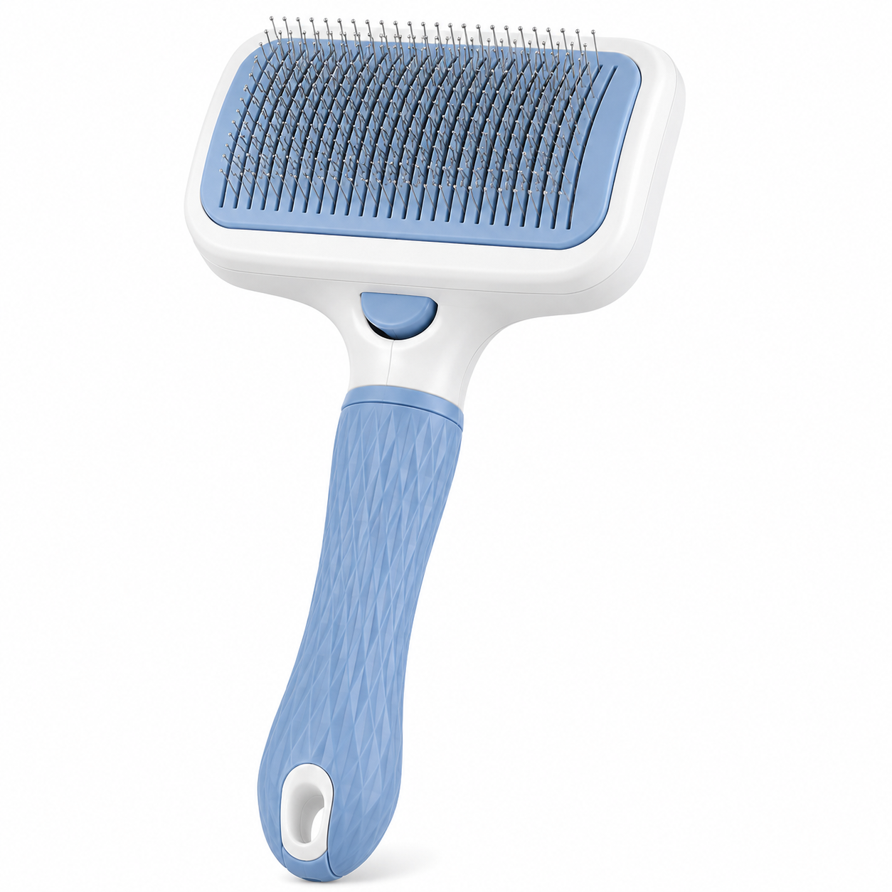 GoPrimeNest Self-Cleaning Slicker Brush for Dogs & Cats – One-Click Pet Grooming Brush for Shedding, Deshedding, Undercoat, Long & Short Hair, Gentle Stainless Steel Pins