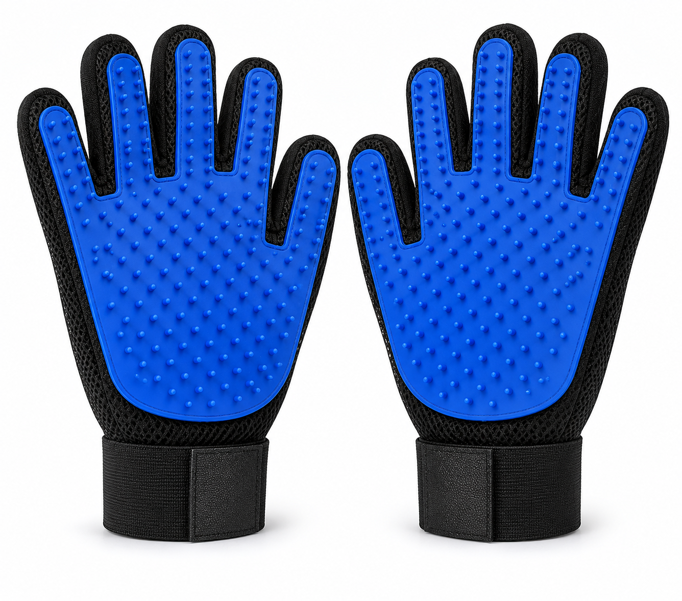 GoPrimeNest Pet Grooming Gloves for Dogs & Cats – Deshedding Grooming Gloves with Soft Silicone Tips, Hair Remover Mitt, Adjustable Wrist Strap, Reusable & Washable, 1 Pair